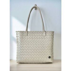 Handed by Holland Woven Tote Handbag Shoulder Bag Cream